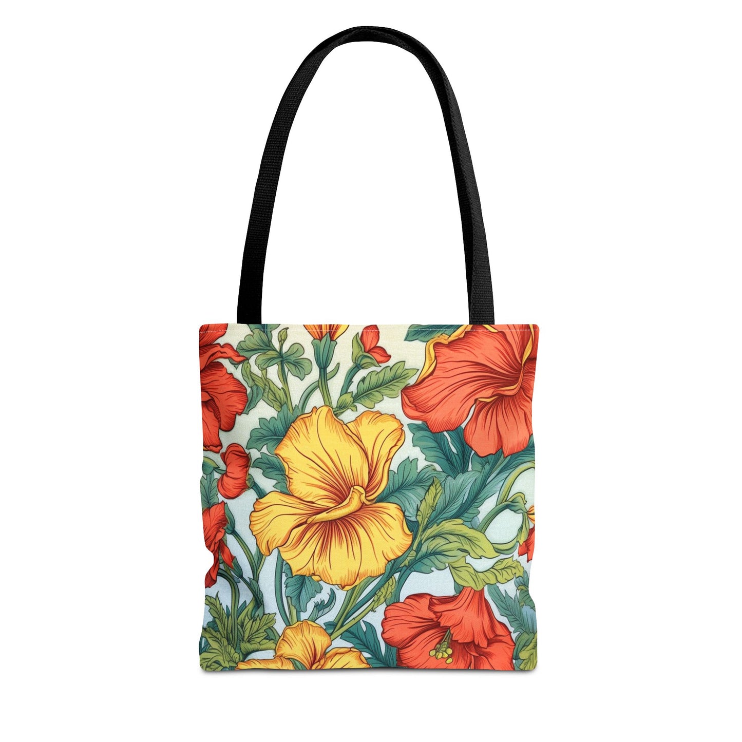 Hibiscus Blooms Eco-Friendly Tote Bag, Vibrant Floral Design for Market Trips