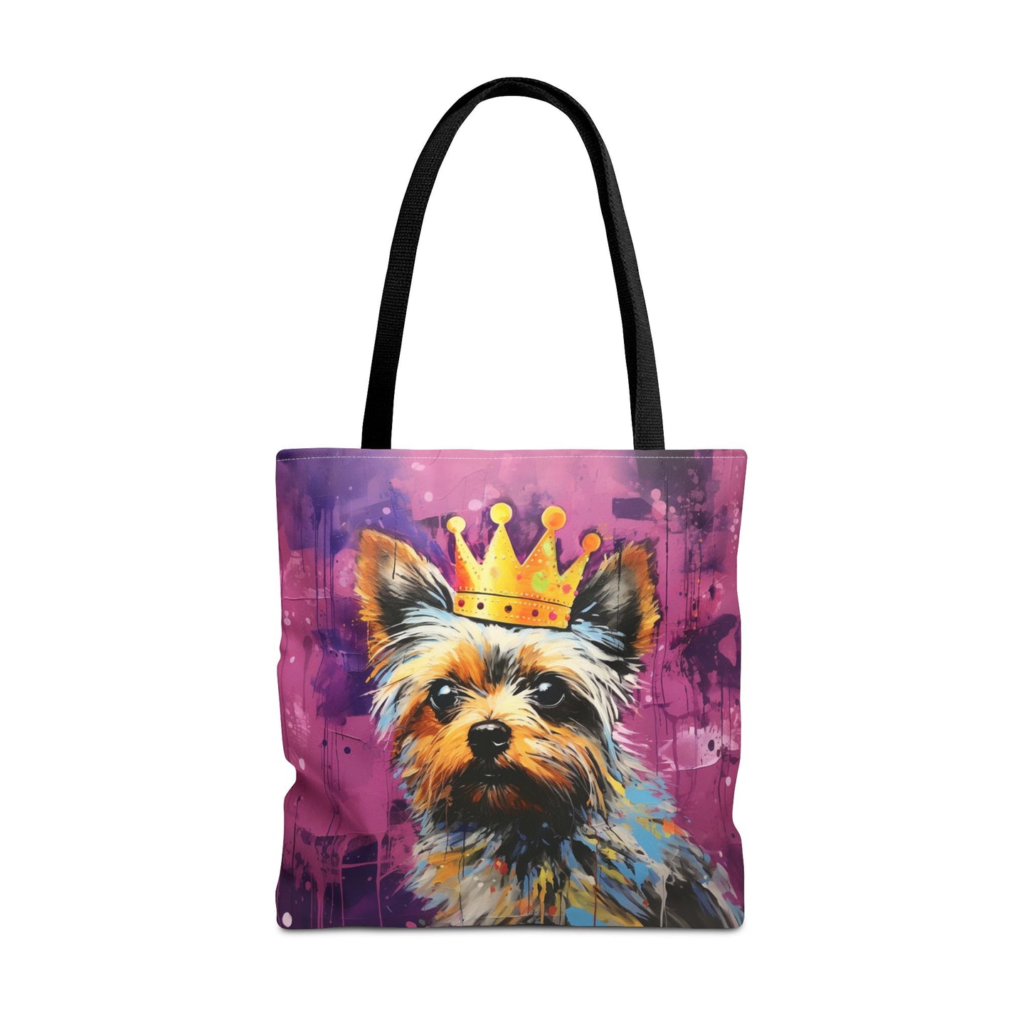 Regal Yorkie Crown Tote Bag – Artistic Eco-Friendly Canvas