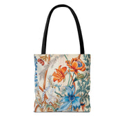 Floral Elegance Canvas Tote Bag, Eco-Friendly Reusable Market Bag