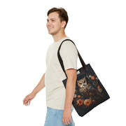 Elegant Floral Owl Tote Bag, Eco-Friendly Canvas for Everyday Use