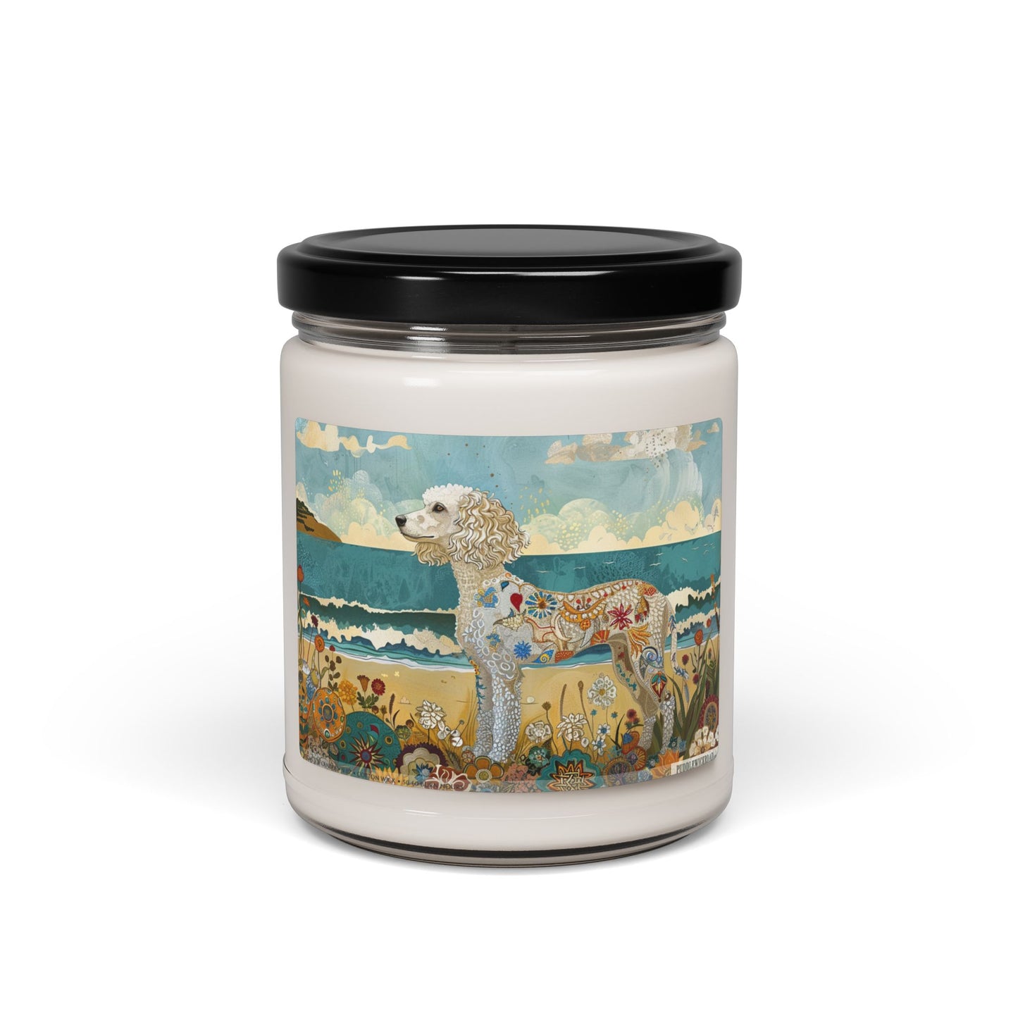 Elegant Poodle Soy Candle – Artistic Dog Lover Gift, Memorial Candle