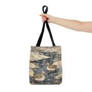 Winter Ducks Scenic Tote Bag, Eco-Friendly Canvas for Nature Lovers