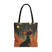 Charming Miniature Pinscher Tote Bag – Starry Night Art Design