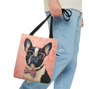 Chic French Bulldog Tote Bag with Pink Glasses and Bow Tie