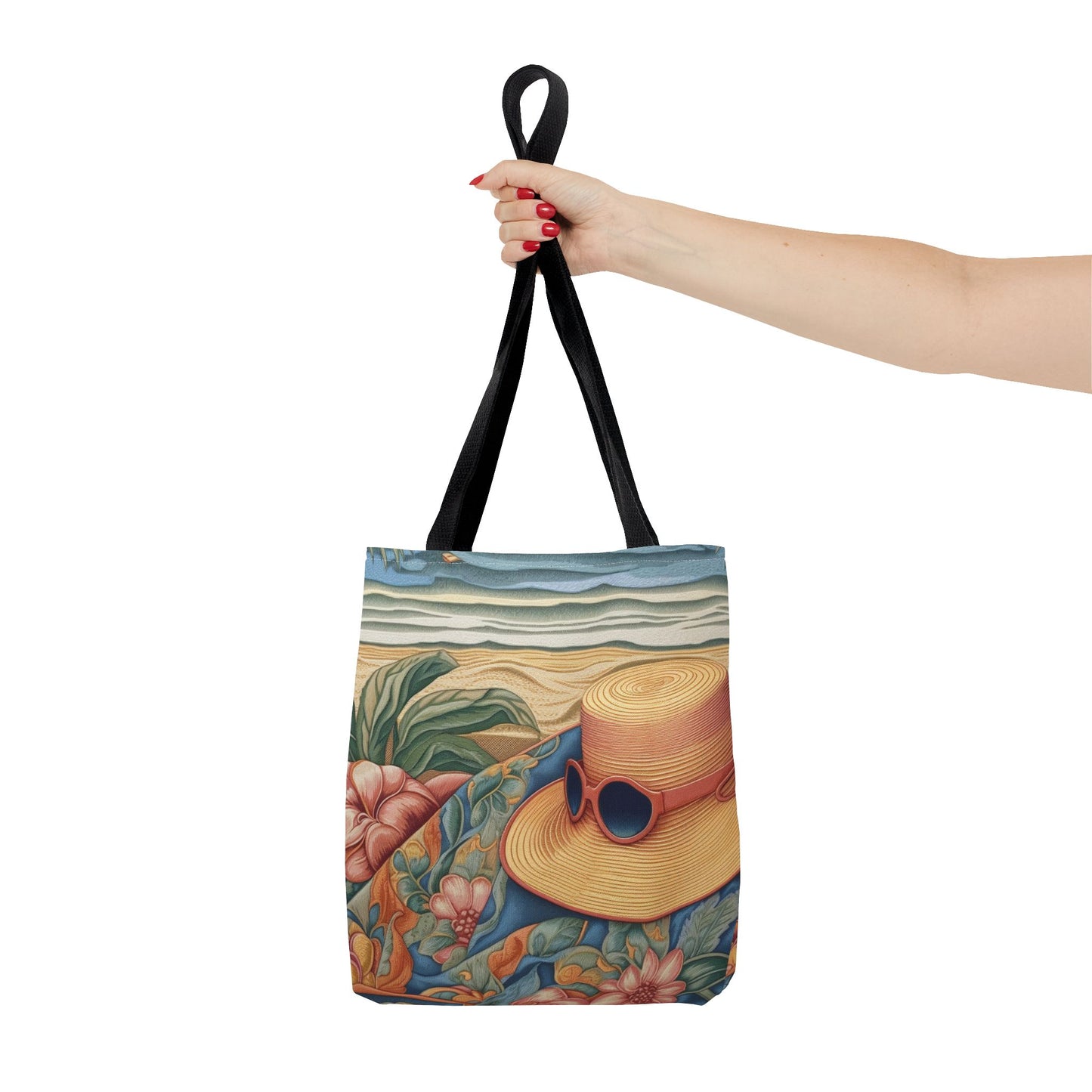 Sunny Beach Paradise Canvas Tote Bag, Vibrant and Eco-Friendly Beach Accessory