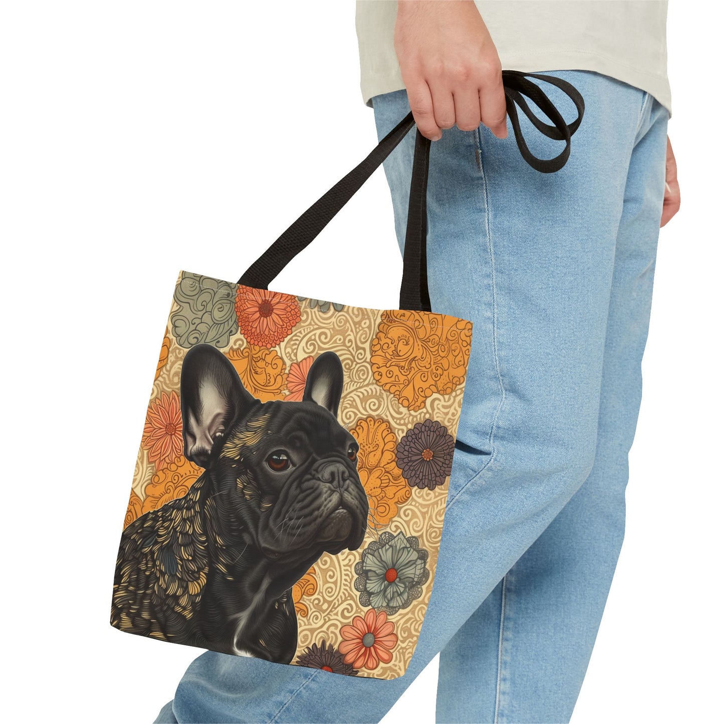 French Bulldog Floral Tote Bag – Eco-Friendly & Stylish Market Bag