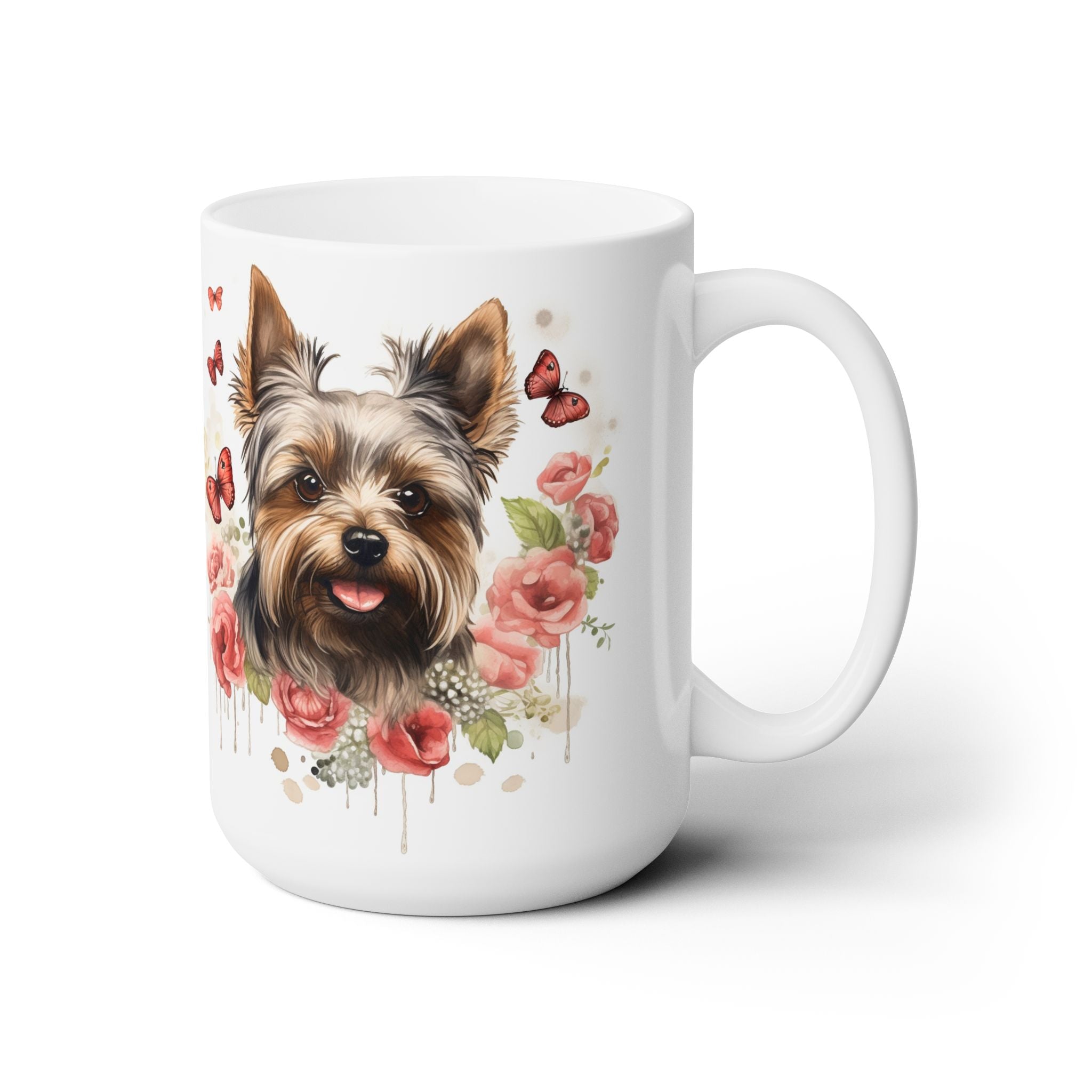 Yorkie Bliss Floral Coffee Mug – Perfect for Yorkie Lovers!