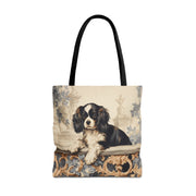 Elegant Tricolor Cavalier Tote Bag – Stylish Carryall for Dog Lovers