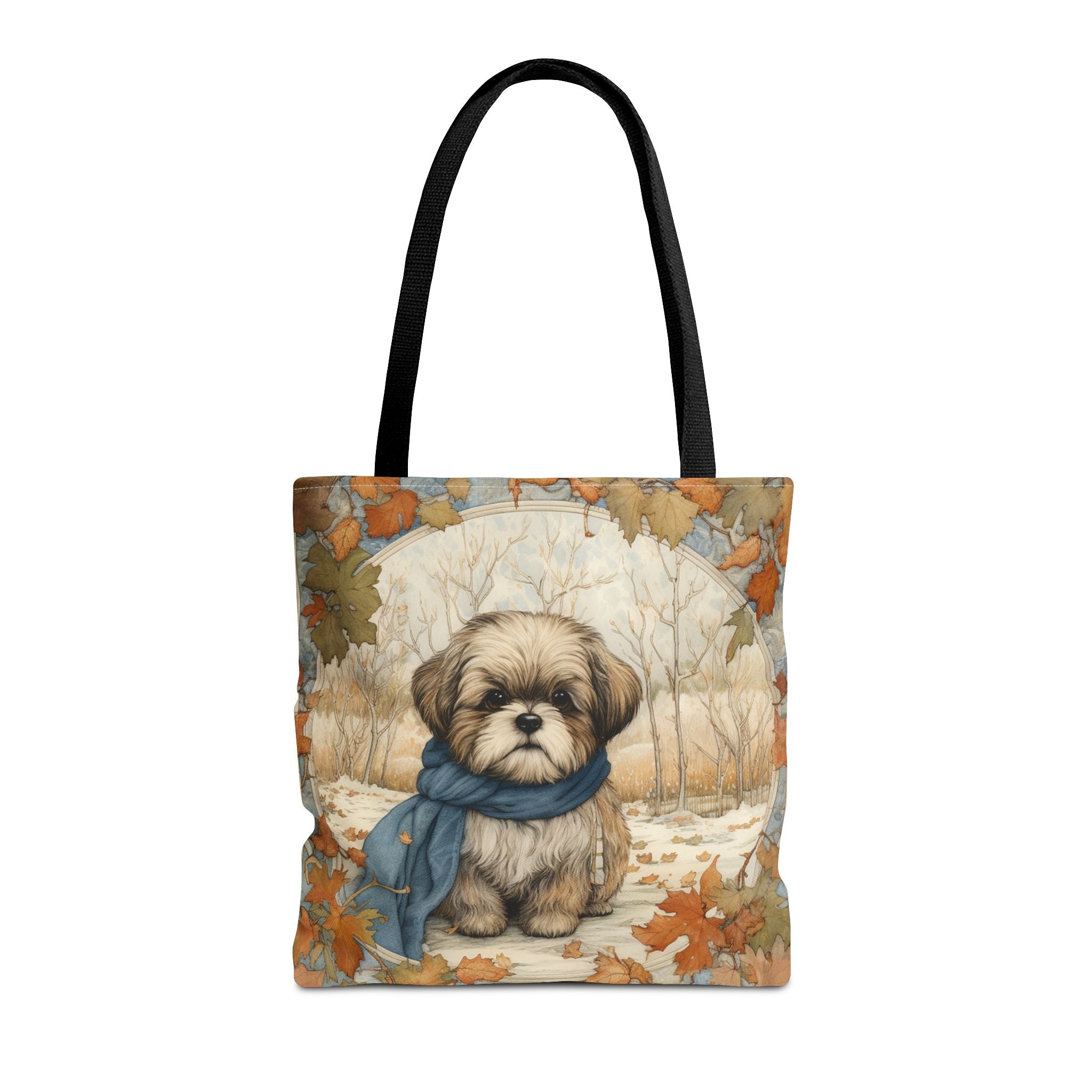 Shih Tzu Autumn Charm Canvas Tote Bag, Eco-Friendly and Stylish