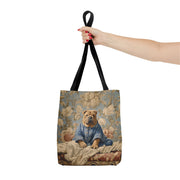 Shar Pei Royal Blossom Blue Tote Bag, Artistic Gift for Dog Lovers