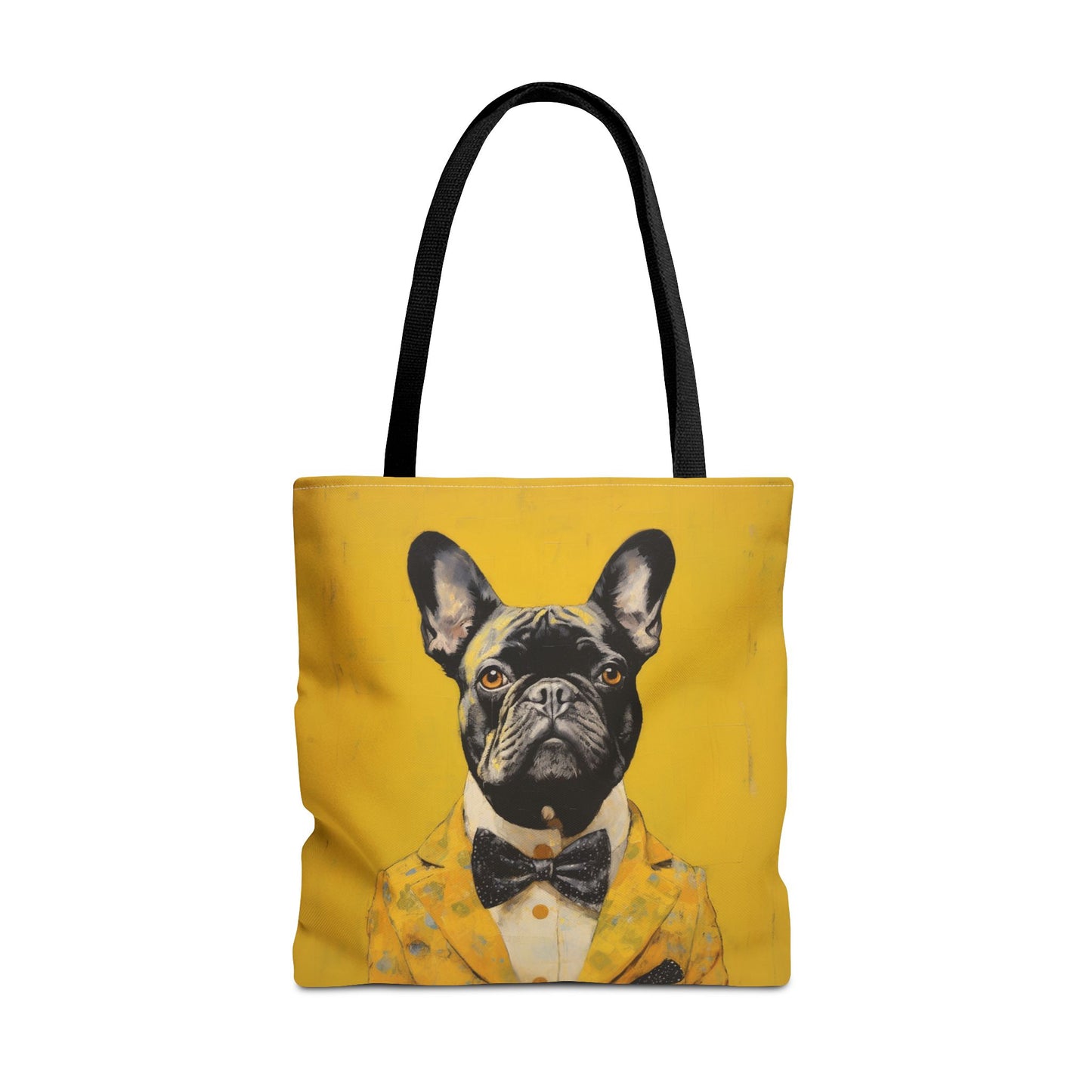 French Bulldog Stylish Yellow Canvas Tote Bag, Dog Lover Gift