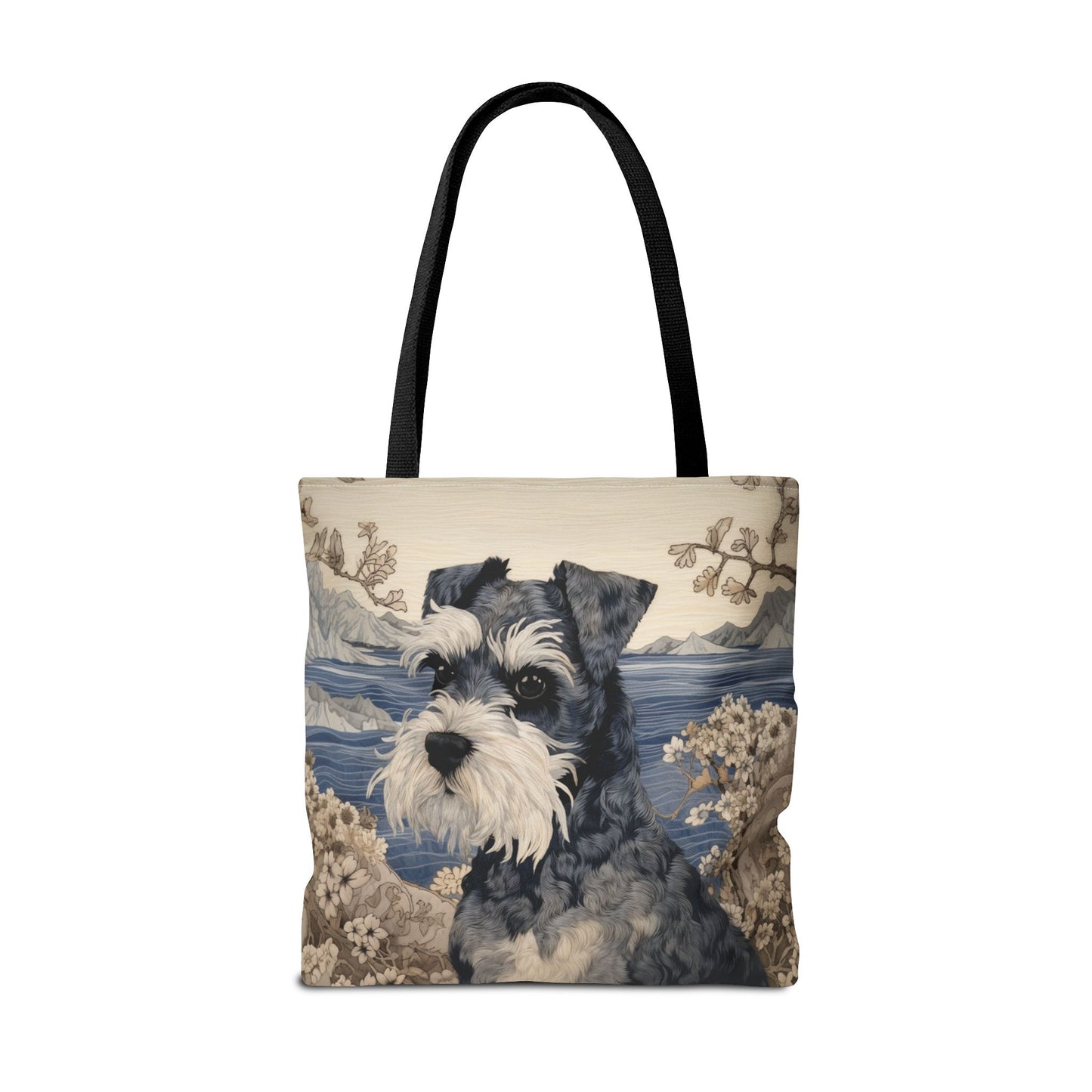 Miniature Schnauzer Coastal Elegance Tote Bag, Eco-Friendly Canvas for Dog Lovers