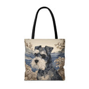 Miniature Schnauzer Coastal Elegance Tote Bag, Eco-Friendly Canvas for Dog Lovers