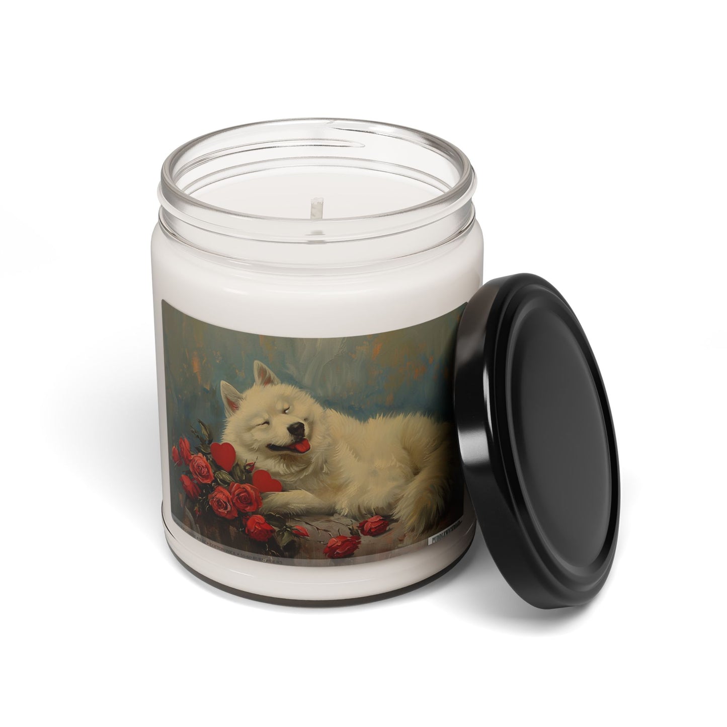 Samoyed Love Candle - Cozy Pet Lover's Gift with Vintage Art