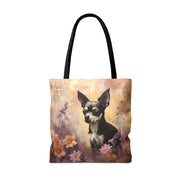 Charming Chihuahua Floral Tote Bag – Eco-Friendly Canvas Gift