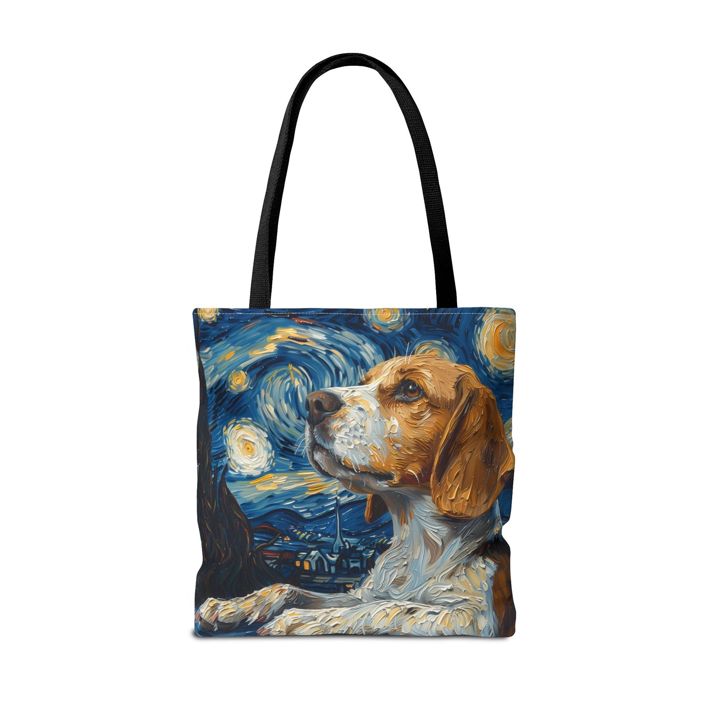 Starry Beagle Canvas Tote Bag - Artistic Eco-Friendly Shopping Companion