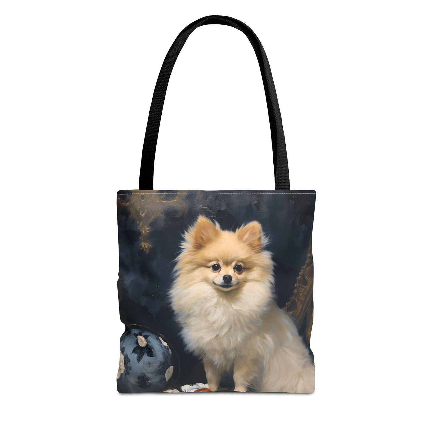 Regal Pomeranian Canvas Tote Bag, Eco-Friendly Dog Lover Gift