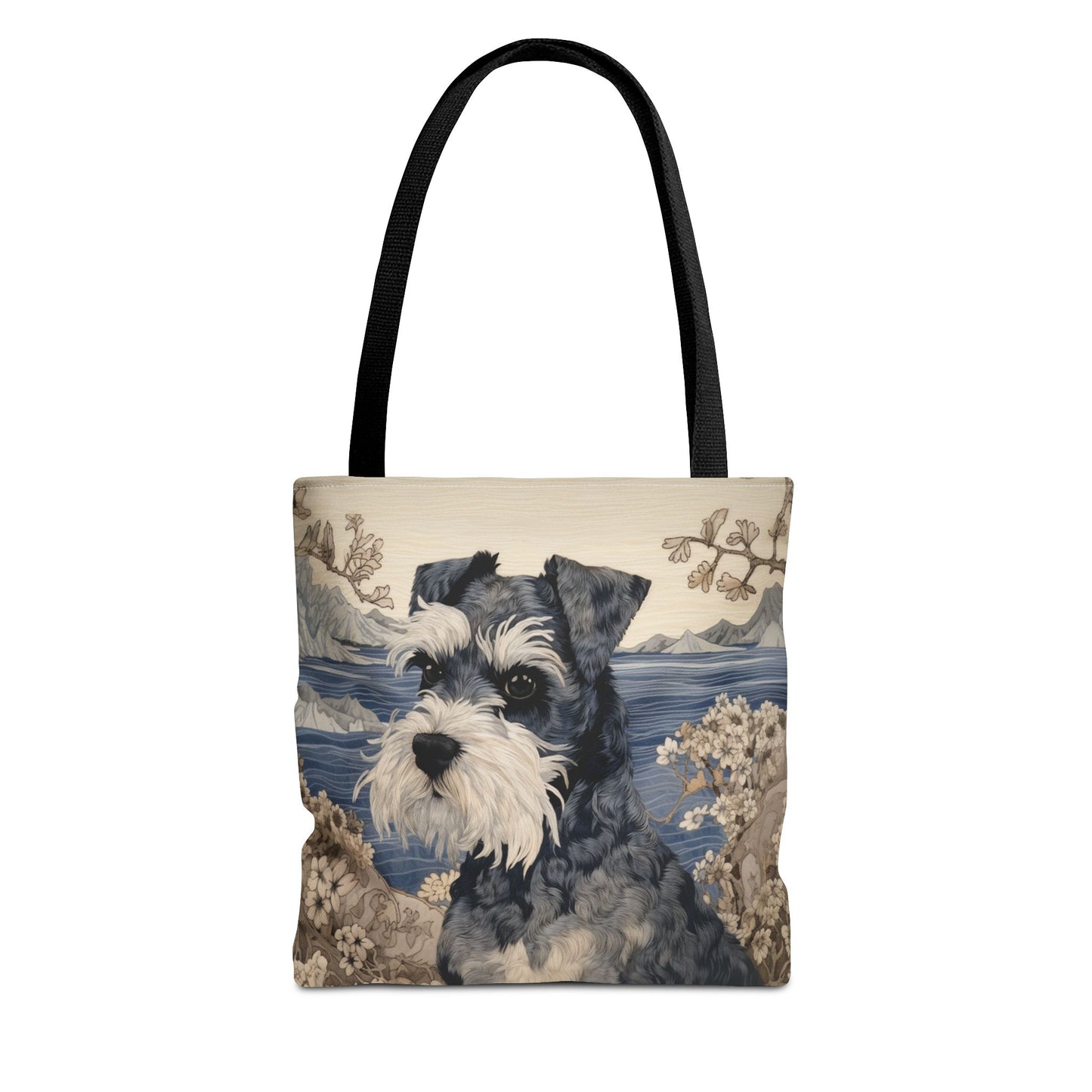 Miniature Schnauzer Coastal Elegance Tote Bag, Eco-Friendly Canvas for Dog Lovers