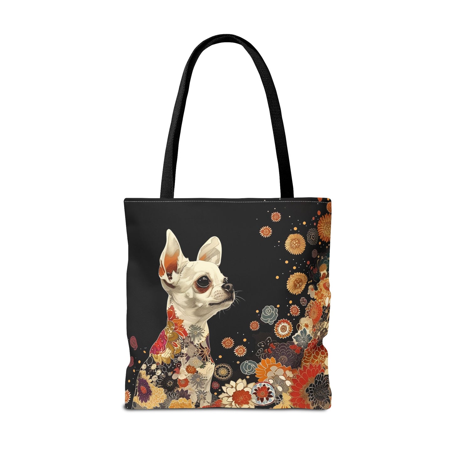 Whimsical Chihuahua Floral Tote Bag – Eco-Friendly Market Style