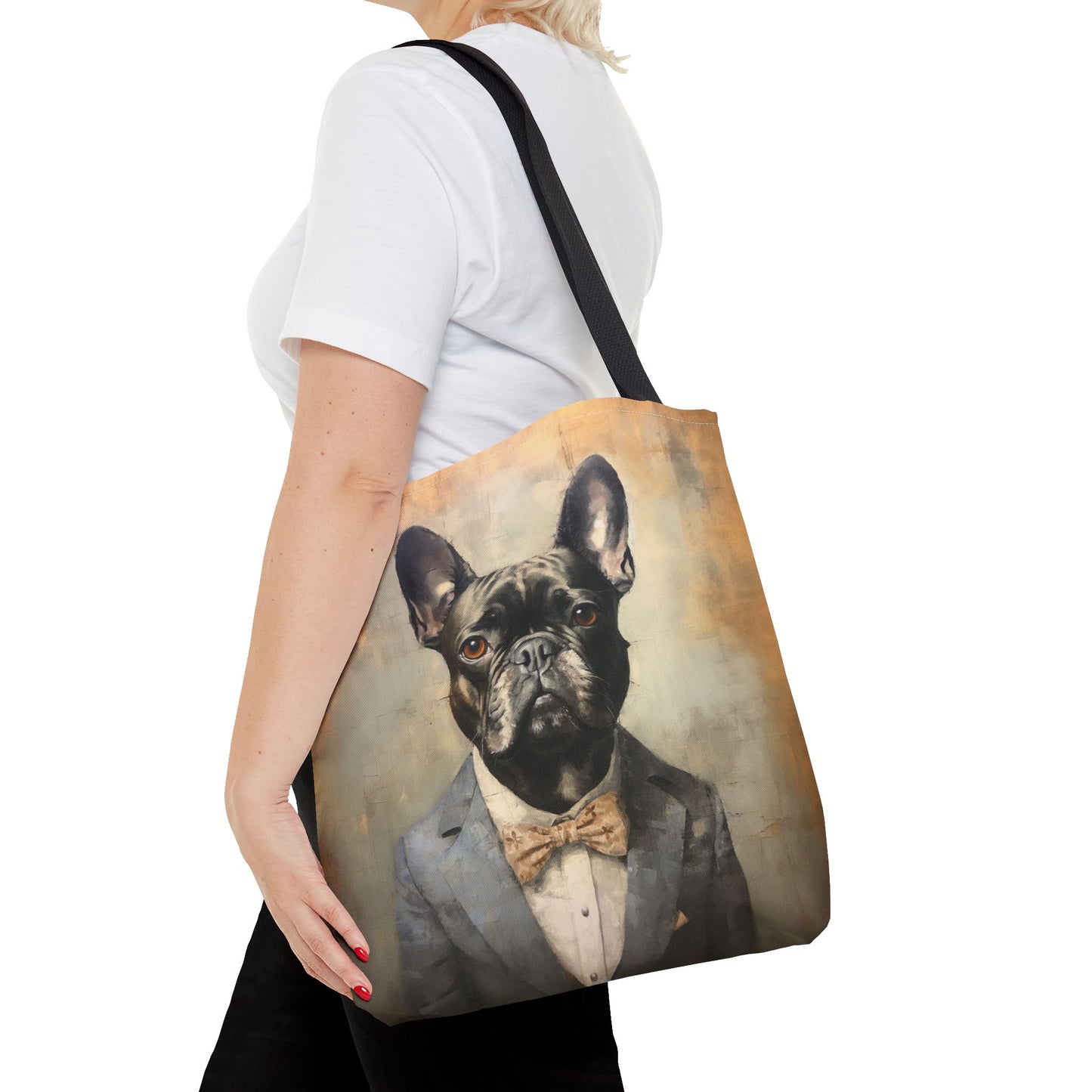 Frenchie Sophistiqué Tote Bag – Dapper French Bulldog Canvas Tote