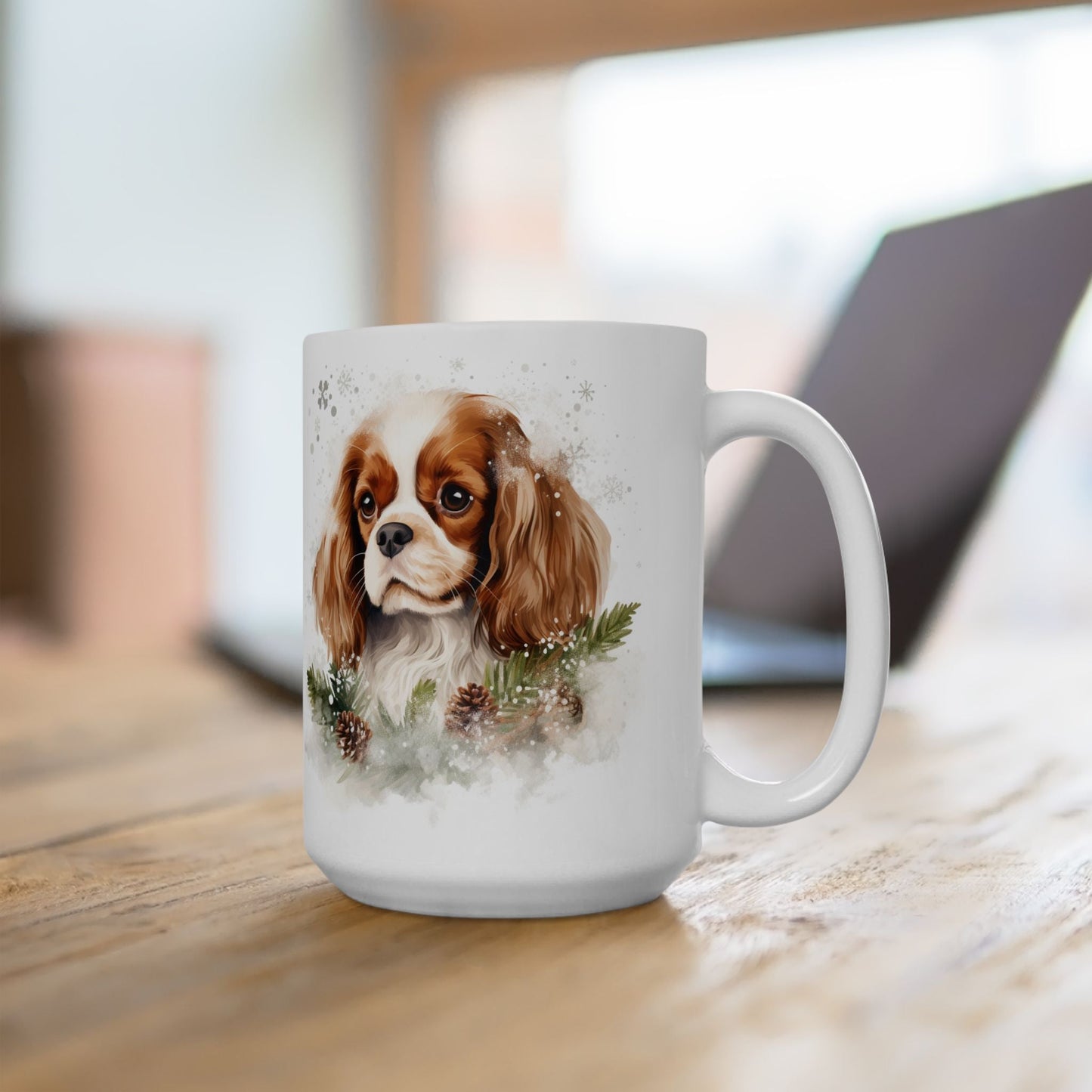 Cavalier King Charles Spaniel Winter Mug – Dog Lover Gift | Holiday Mug | Christmas Tea Cup