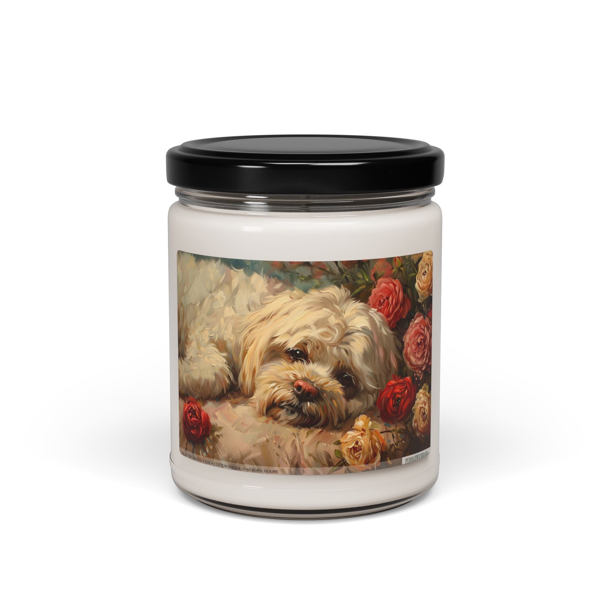 Bichon Bliss Vintage Rose Candle, Pet Lover's Memorial Gift