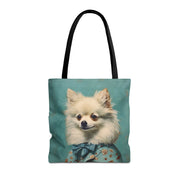 Elegant Pomeranian Canvas Tote Bag, Charming Gift for Dog Lovers