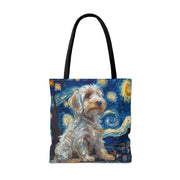 Starry Dachshund Canvas Tote Bag, Artistic Eco-Friendly Gift for Dog Lovers