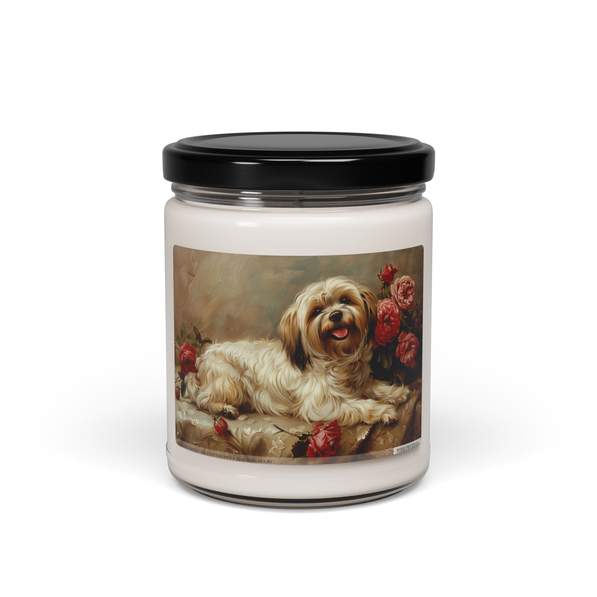 Elegant Havanese Candle – Vintage Dog Mom Gift, Floral Design