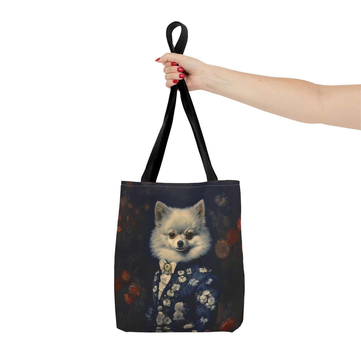 Pomeranian Floral Elegance Tote Bag, Chic Gift for Dog Lovers