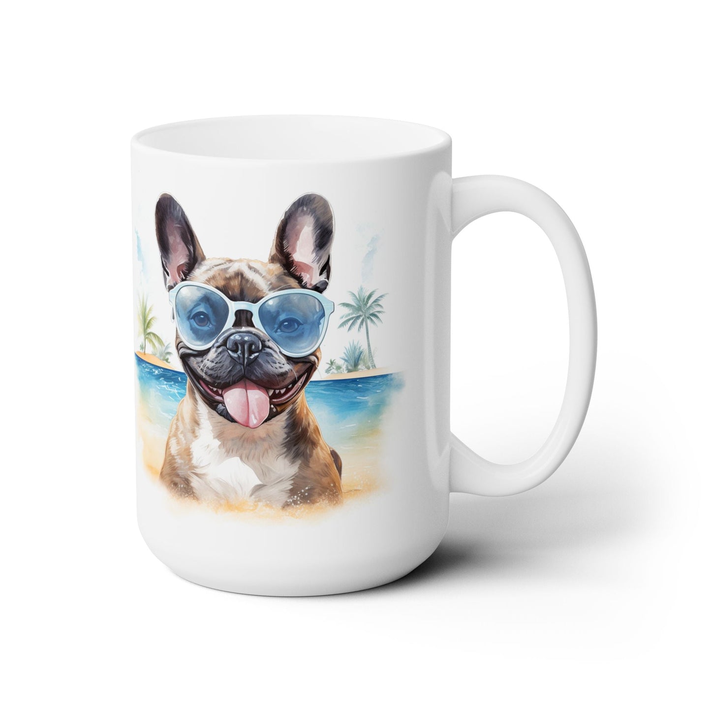 Frenchie Beach Vibes Mug - Cool French Bulldog Coffee Cup