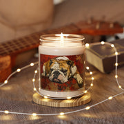 English Bulldog Vintage Art Candle - Dog Lover Gift or Pet Memorial