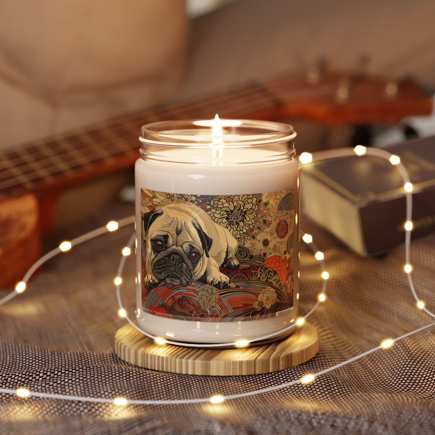 Vintage Pug Soy Candle – Pet Lover Gift, Cozy Artistic Decor