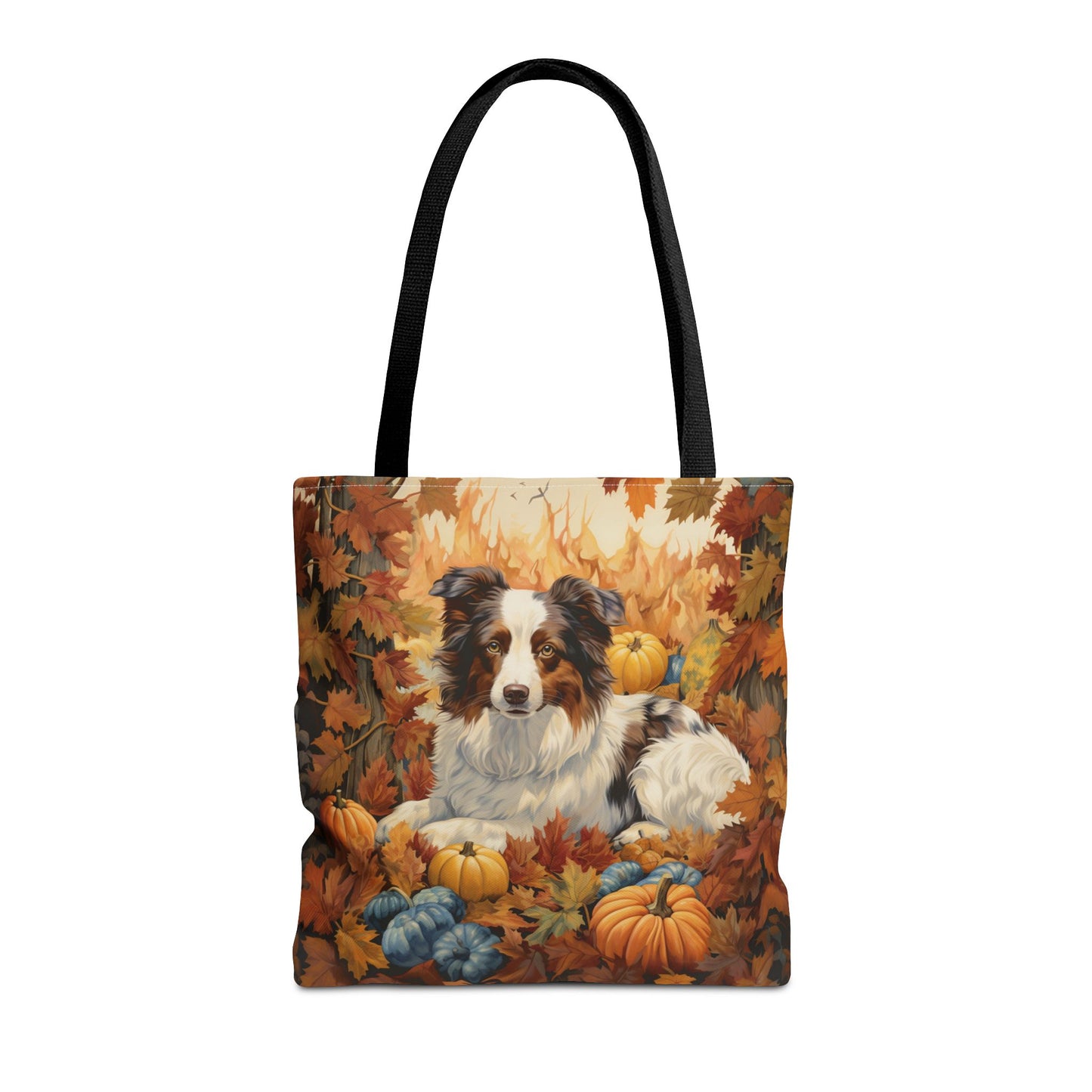 Australian Shepherd Autumn Harvest Tote Bag, Eco-Friendly Thanksgiving Gift