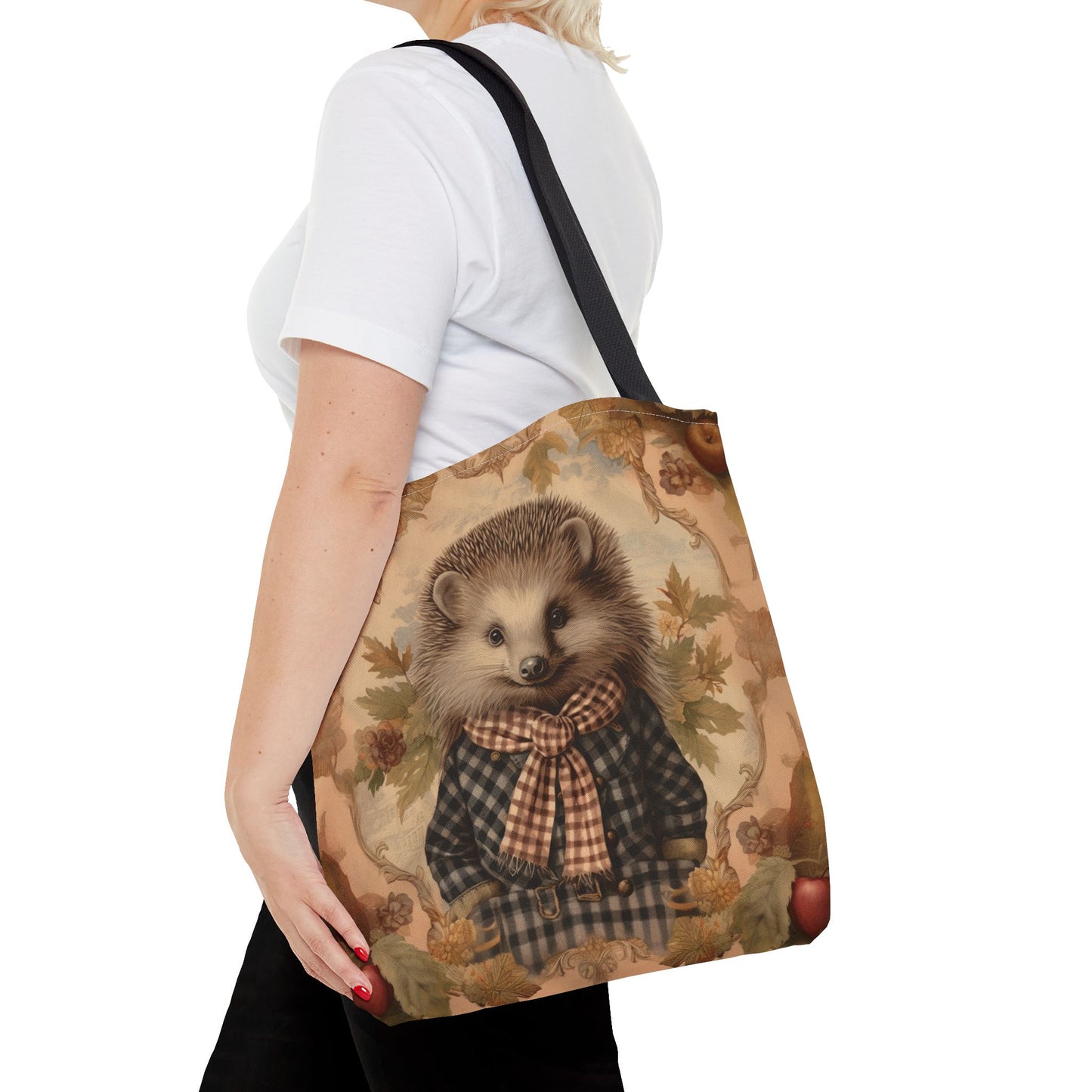 Charming Hedgehog Fall Tote Bag - Eco-Friendly Thanksgiving Market Bag