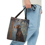 Elegant German Shorthaired Pointer Floral Canvas Tote Bag, Perfect for Dog Lovers