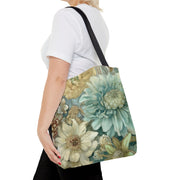 Floral Serenity Tote Bag, Elegantly Designed Reusable Shopping Bag