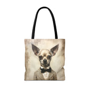 Chihuahua Sophistication Tote Bag – Dapper & Eco-Friendly Canvas