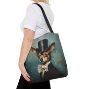 Chihuahua Dapper Gentleman Tote Bag, Stylish Eco-Friendly Canvas Bag for Pet Lovers