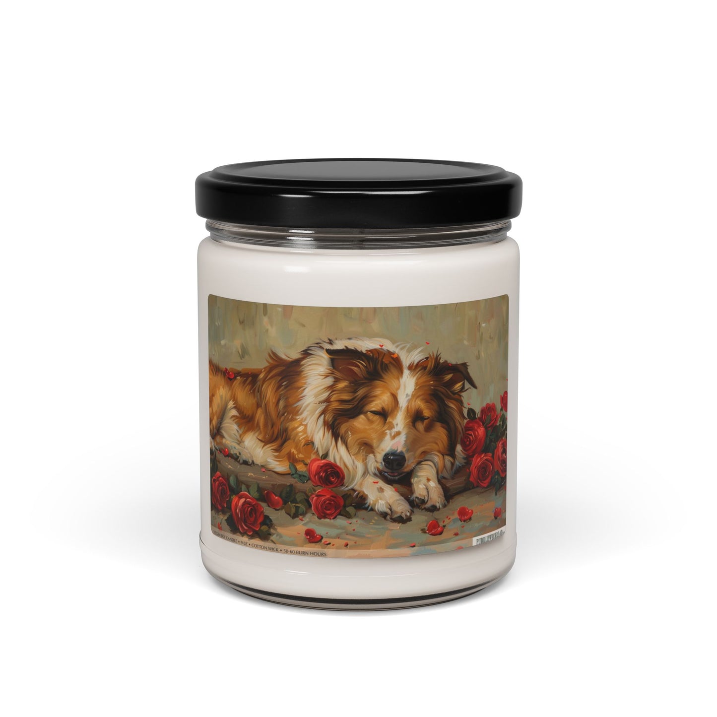 Dreamy Collie Rose Candle – Dog Lover Gift, Pet Memorial Keepsake