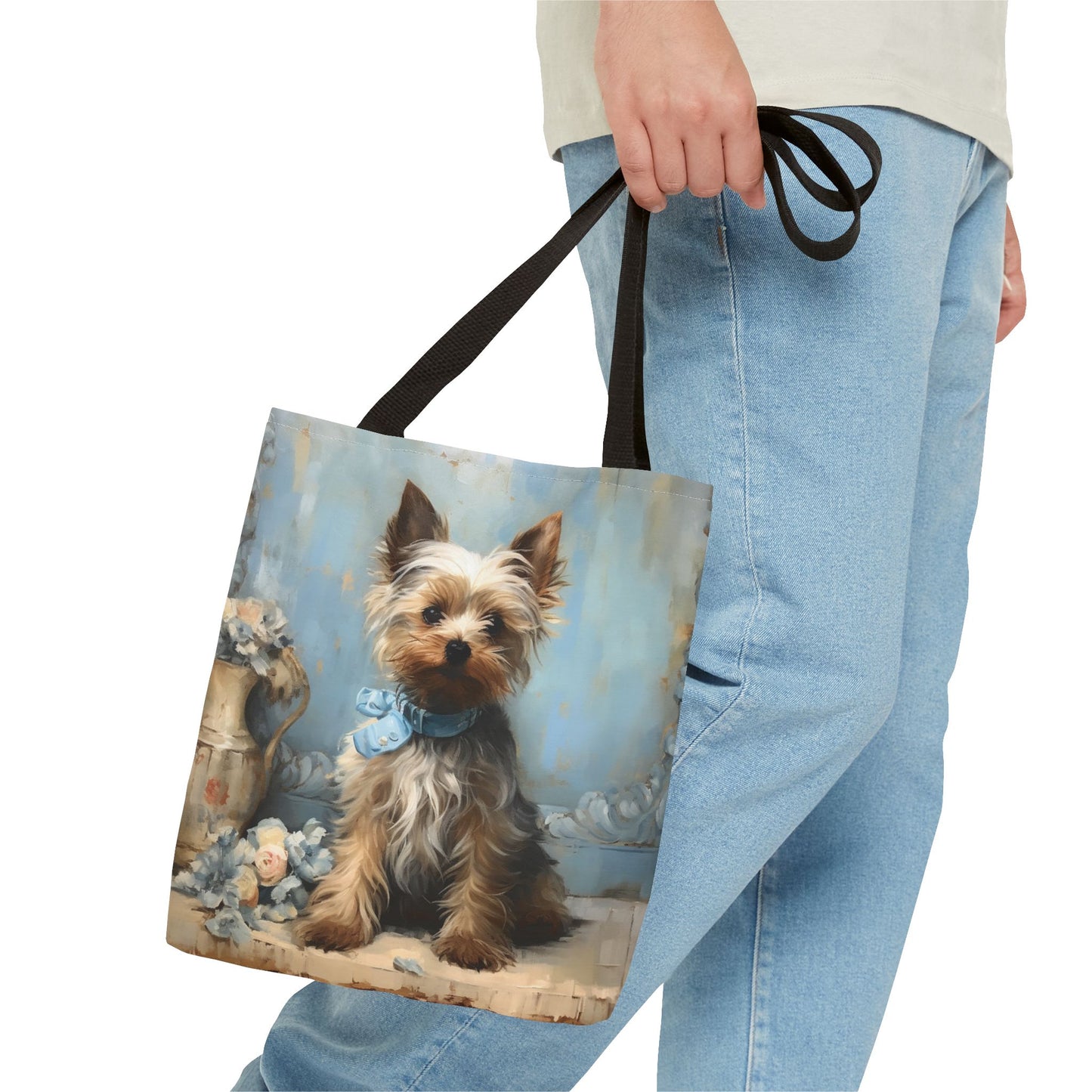 Yorkie Lover's Canvas Tote Bag - Charming Yorkshire Terrier Design