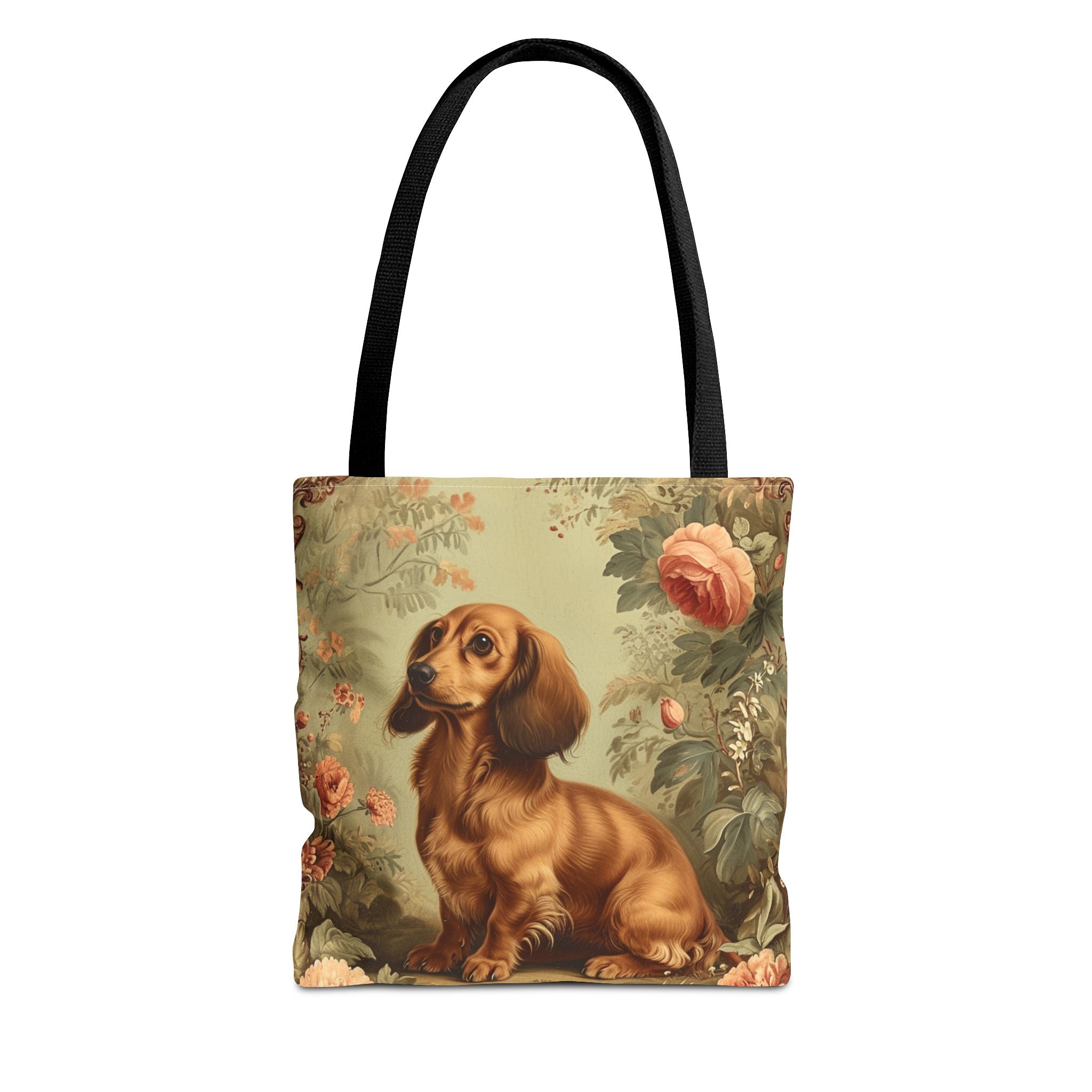 Dachshund Garden Charm Tote Bag - Floral Eco-Friendly Shopper