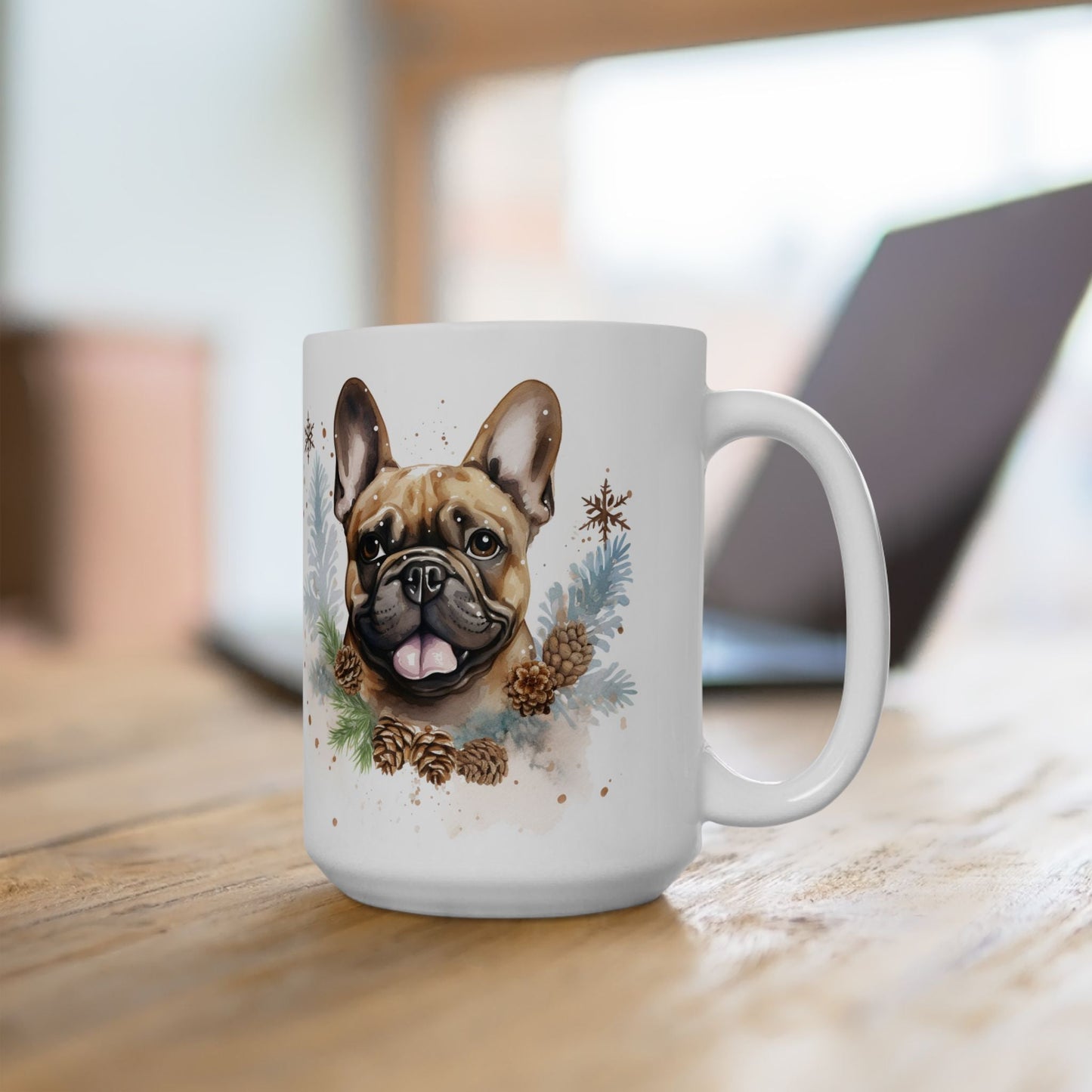 Frenchie Christmas Mug - Festive French Bulldog Coffee Cup