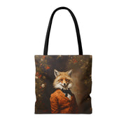 Dapper Fox Canvas Tote Bag, Artistic Nature-Lover Gift, Eco-Friendly Carryall