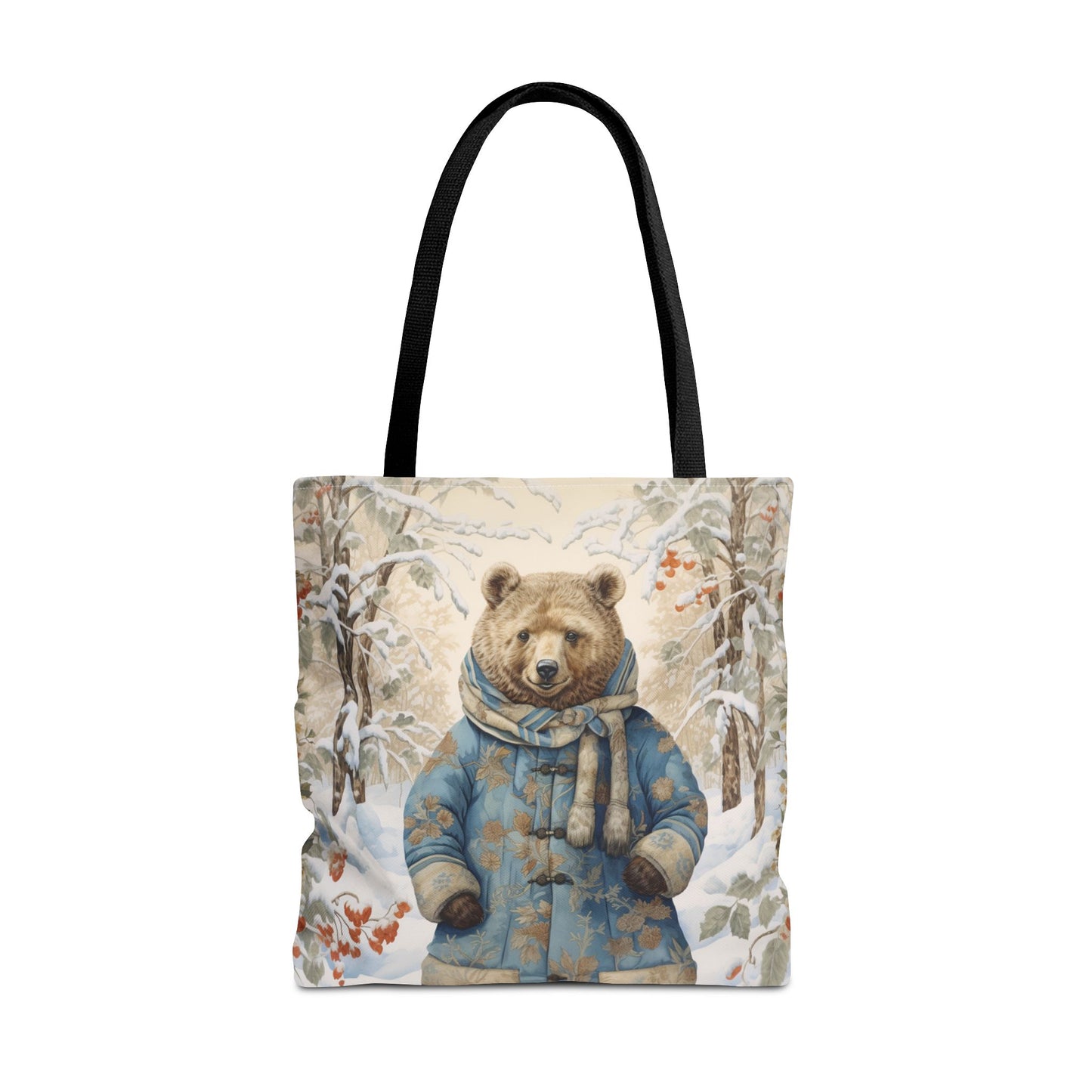 Winter Bear Wonderland Tote Bag, Cozy Winter Vibes Eco-Friendly Design