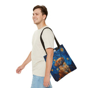 Starry Night Shih Tzu Canvas Tote Bag - Artistic Eco-Friendly Design