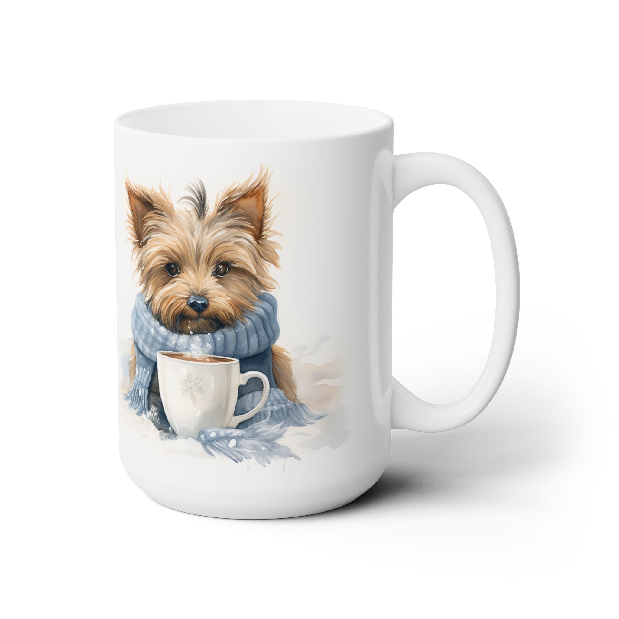 Yorkie Winter Vibes Coffee Mug – Cozy Yorkshire Terrier Gift