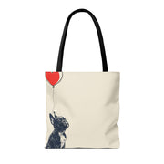 Frenchie Dreams Balloon Tote Bag, Eco-Friendly Canvas Tote for Dog Lovers