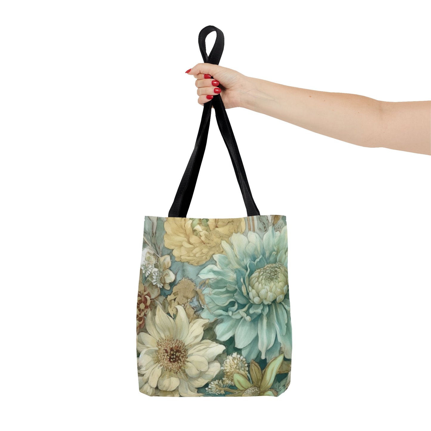 Floral Serenity Tote Bag, Elegantly Designed Reusable Shopping Bag