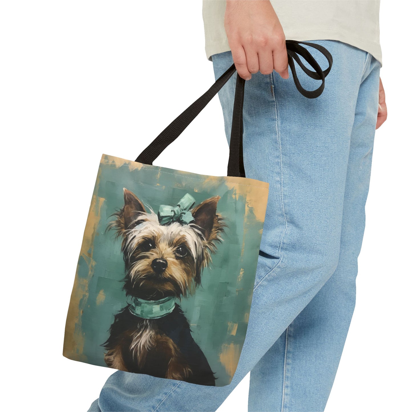 Chic Yorkie Portrait Canvas Tote Bag – Perfect for Dog Lovers